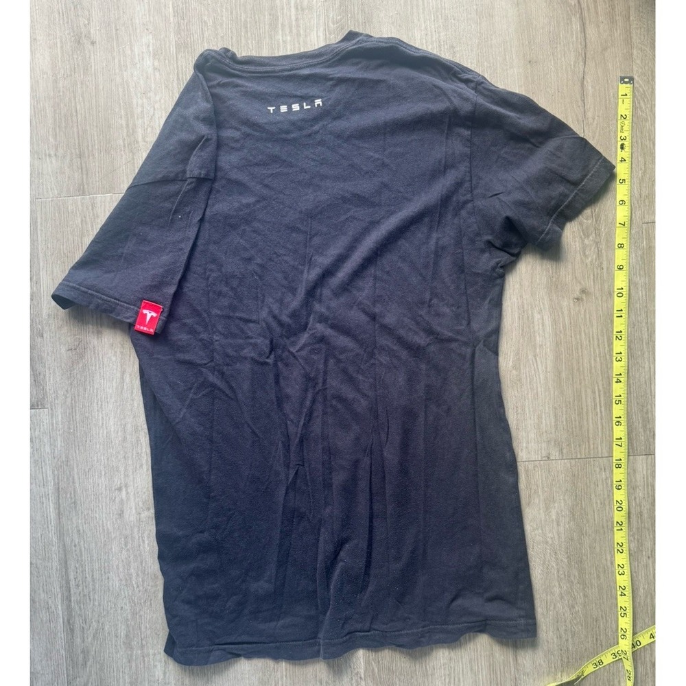 Tesla Logo T Shirt Mens Large Black 100% Cotton Graphic Crew Neck Tee M - Picture 5 of 5